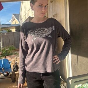 Harley-Davidson Women's Gray Long Sleeve Tee